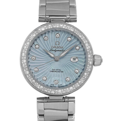 Omega De Ville Ladymatic Blue MOP Diamond Dial Ladies Watch 425.35.34.20.57.002