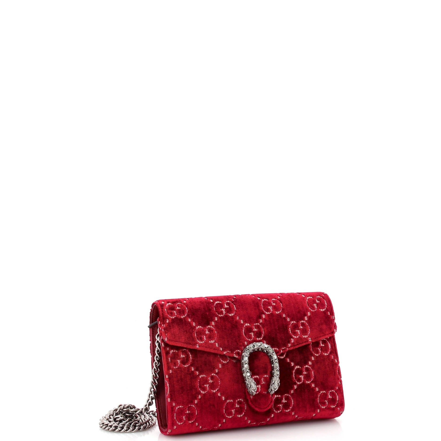 Gucci Dionysus Chain Wallet Gg Velvet Small