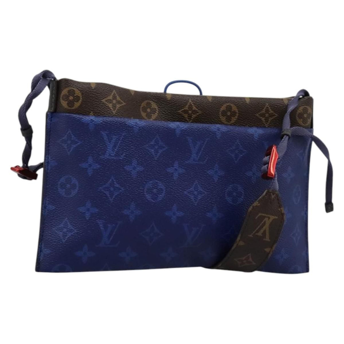 Louis Vuitton Monogram Pacific Split Sacoche Shoulder Bag Blue M 43854 Auth