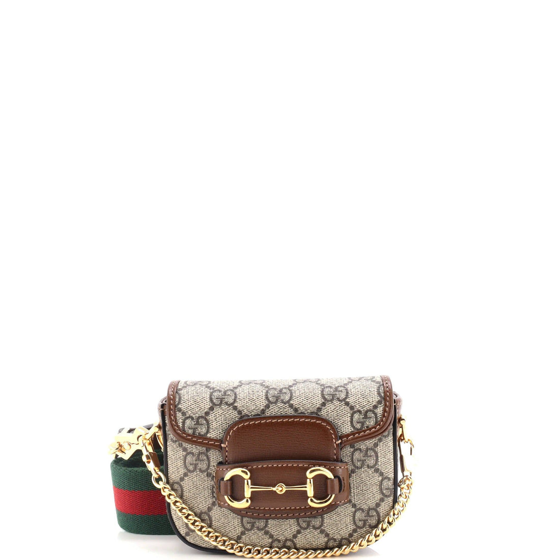 Gucci Horsebit 1955 Flap Wallet With Strap Gg Coated Canvas