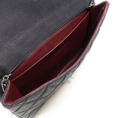 Chanel Black Cowhide Leather Clutch With Chain Silver Cross Shoulder Back Bag Calfskin (cowhide)