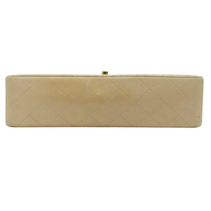 Chanel Matelasse Coco Mark 25 Shoulder Bag Lambskin Beige Gold Metal (no Card)