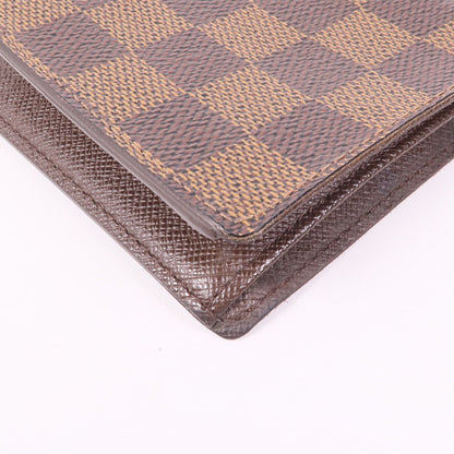 Louis Vuitton Damier Wallet Ebene Brown Bi-Fold Wallet N 61666