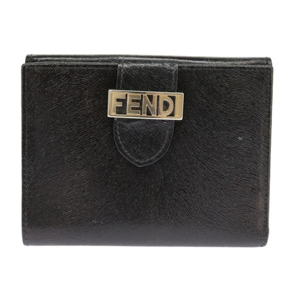 Fendi Wallet Leather Black Auth