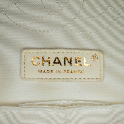 Chanel Medium Classic Printed Denim Floral Double Flap Brown