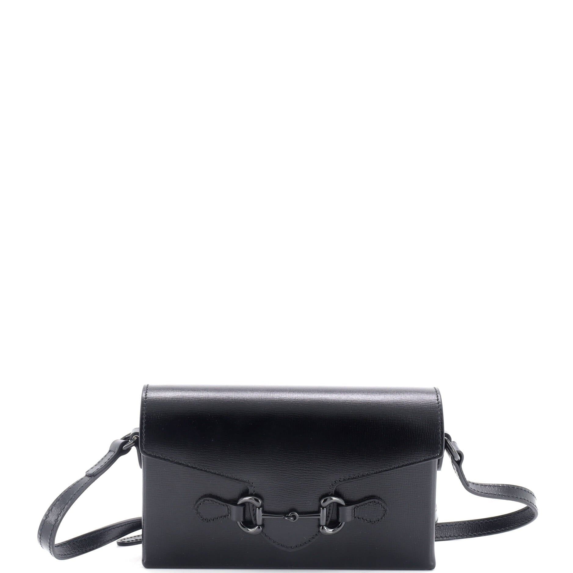 Gucci Horsebit 1955 Flap Crossbody Bag Leather Mini