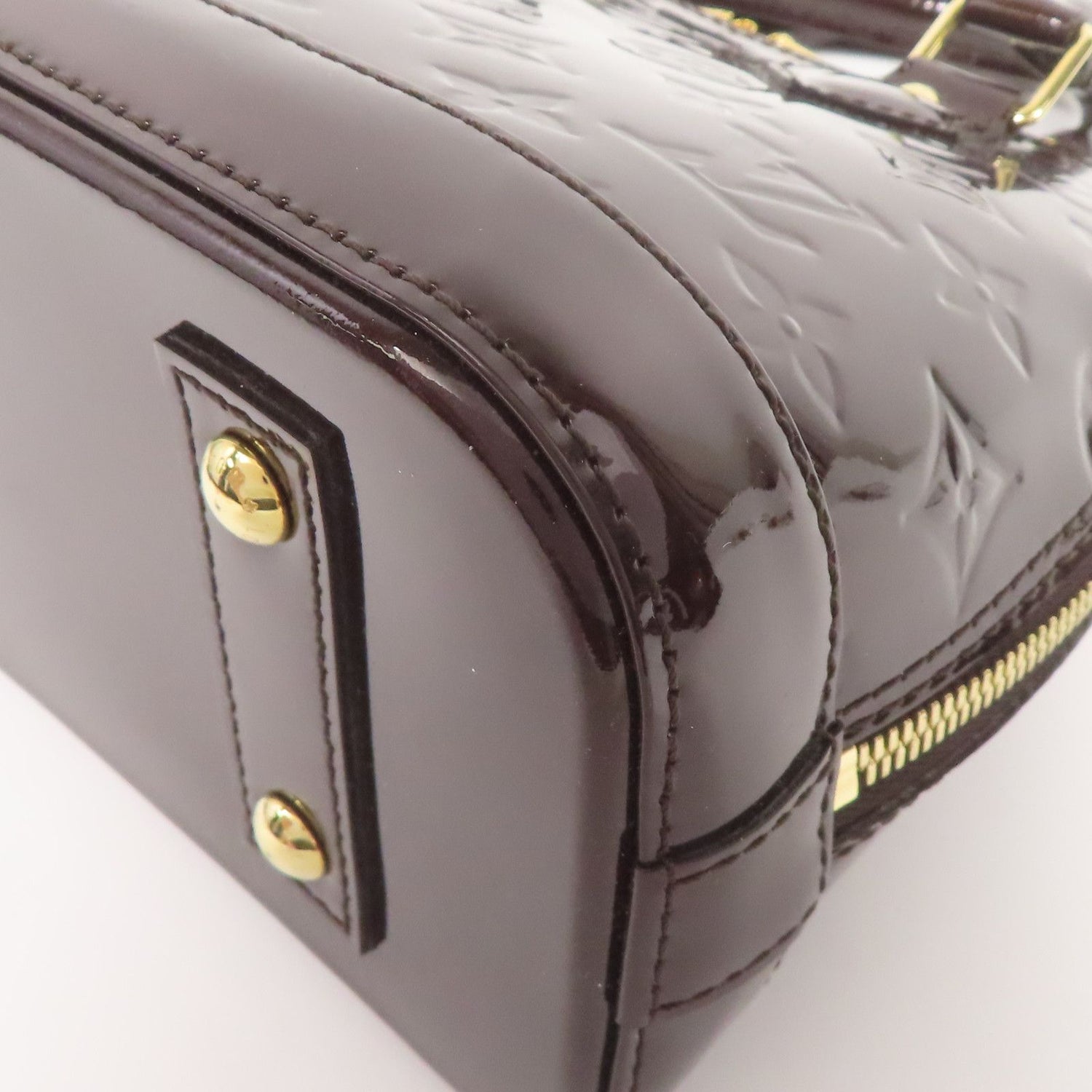 Louis Vuitton Vernis Alma Bb Handmade Shoulder Bag Red Amarante 2way Shoulder Bag M 91678