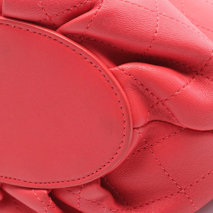 Chanel Red Matelasse Shoulder Bag Leather