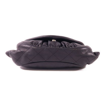 Chanel Black Cowhide Leather Shoulder Bag Calfskin (cowhide)