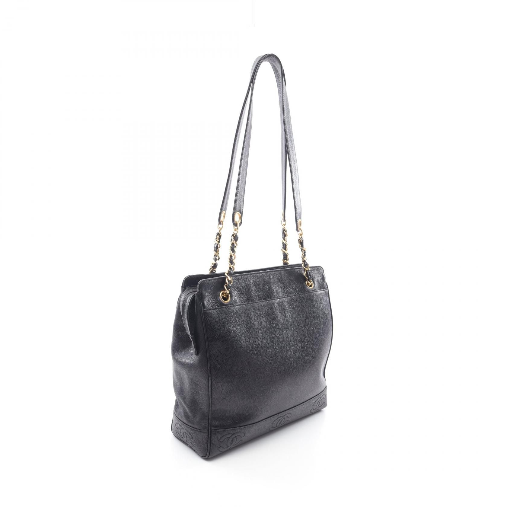 Chanel Black Trip Luco Co Tote Bag Calfskin (cowhide)