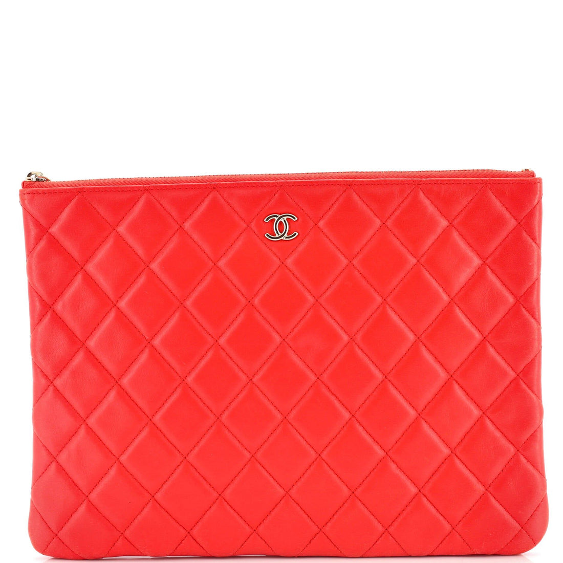 Chanel O Case Clutch Quilted Lambskin Medium