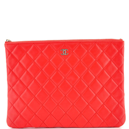 Chanel O Case Clutch Quilted Lambskin Medium
