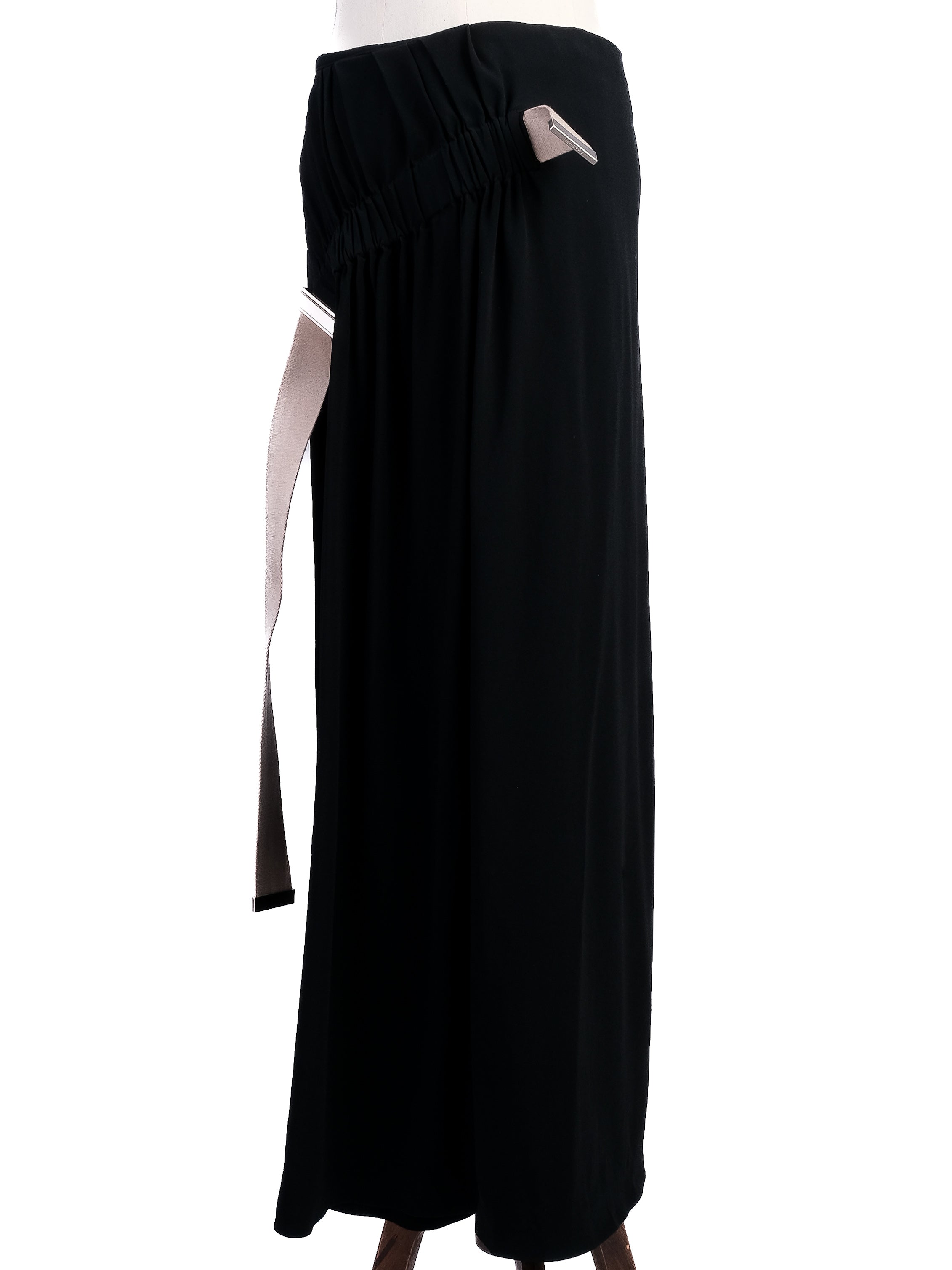 Excellent Acne Studios Black Viscose Skirt Size M with Side Straps