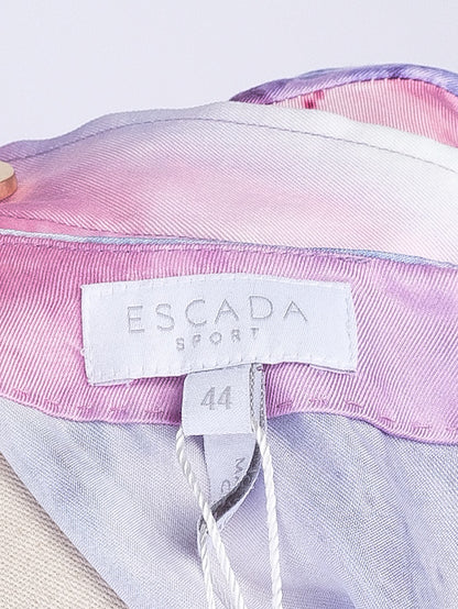 NEW Escada Black T-Shirt XL Colorful Floral Design Cotton