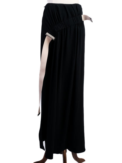 Excellent Acne Studios Black Viscose Skirt Size M with Side Straps