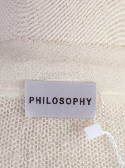 Excellent Philosophy Di Lorenzo Serafini White Wool Cardigan Set Size S