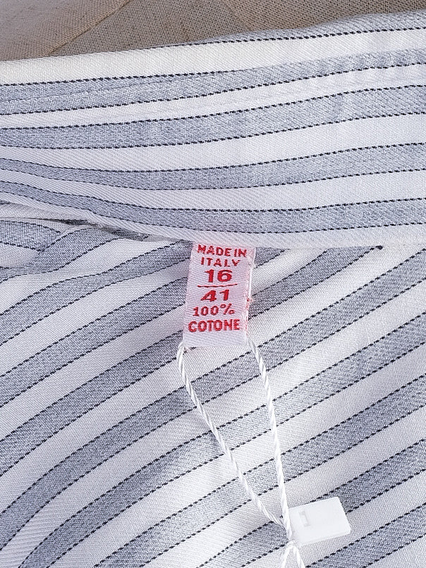 Excellent Isaia Striped Long-Sleeve Shirt Size L Cotton Blend