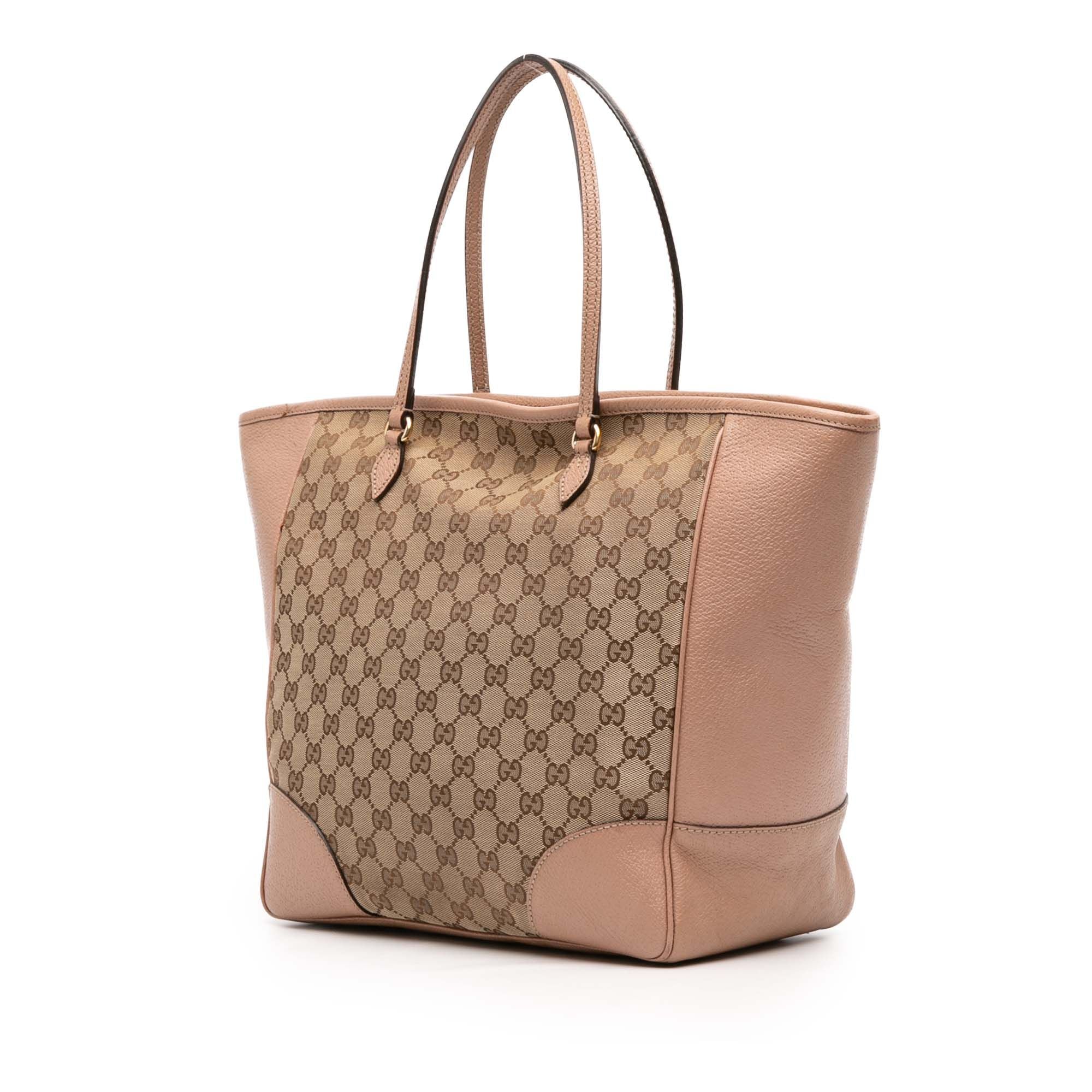 Gucci GG Canvas And Leather Bree Tote Pink