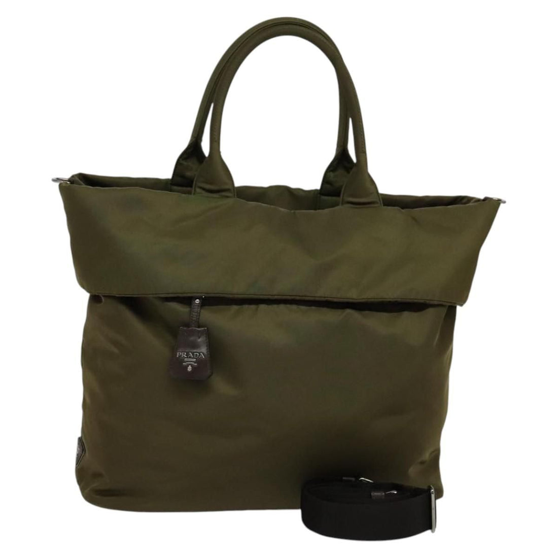 Prada Hand Bag Nylon 2way Khaki Auth