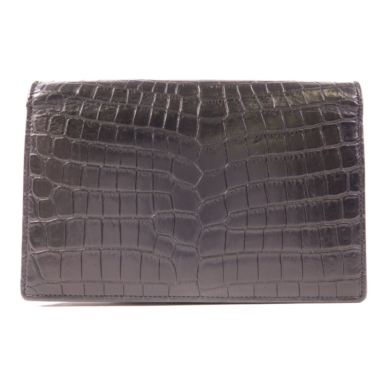 Yves Saint Laurent Cowhide Leather Kate Silver Crosshair Shoulder Bag Black Calfskin (cowhide) 45