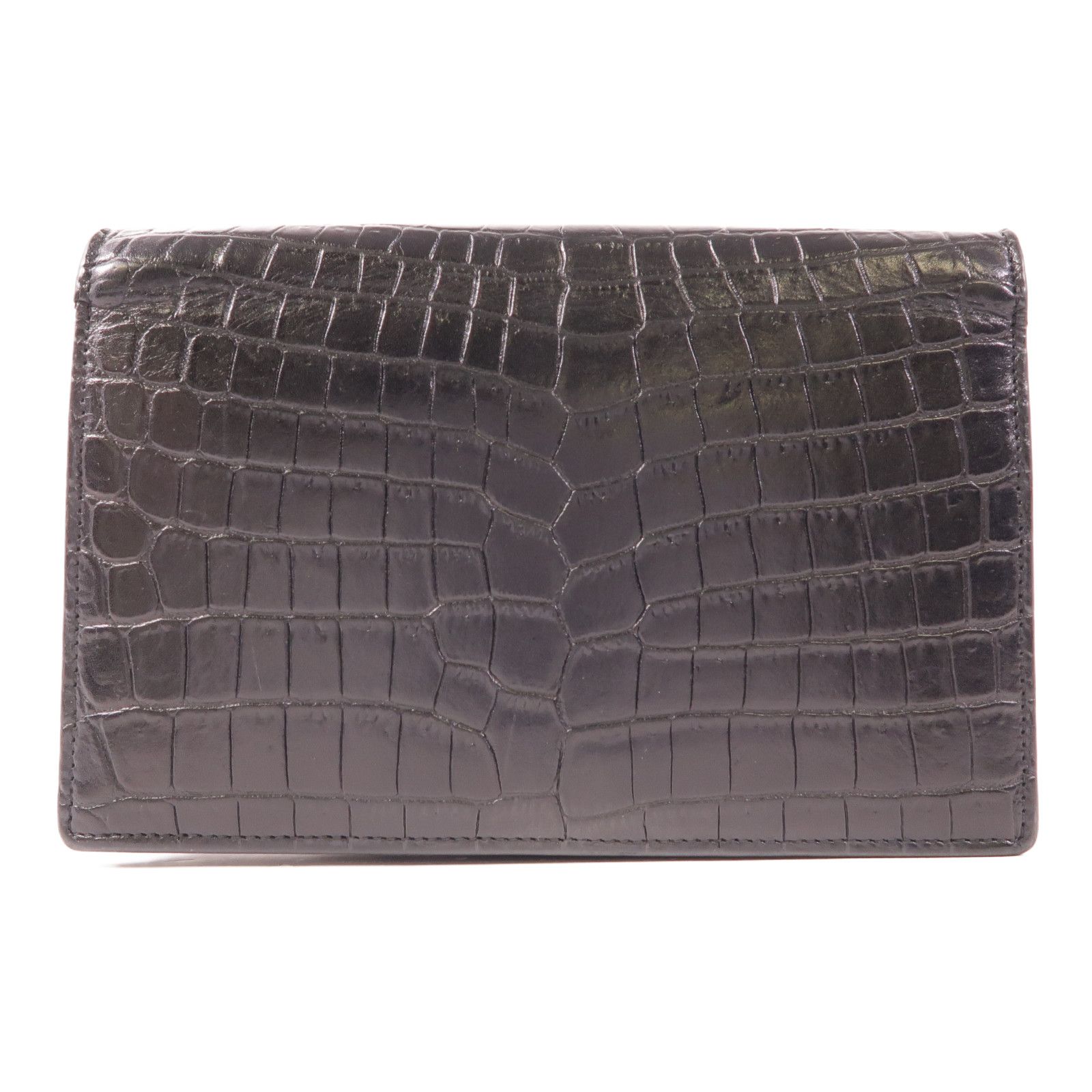 Yves Saint Laurent Cowhide Leather Kate Silver Crosshair Shoulder Bag Black Calfskin (cowhide) 45