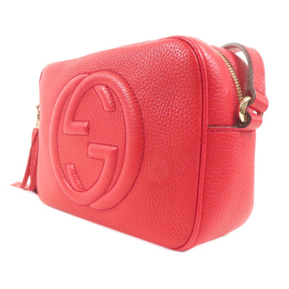Gucci Leather Soho Disco Shoulder Bag Red Leather 308364