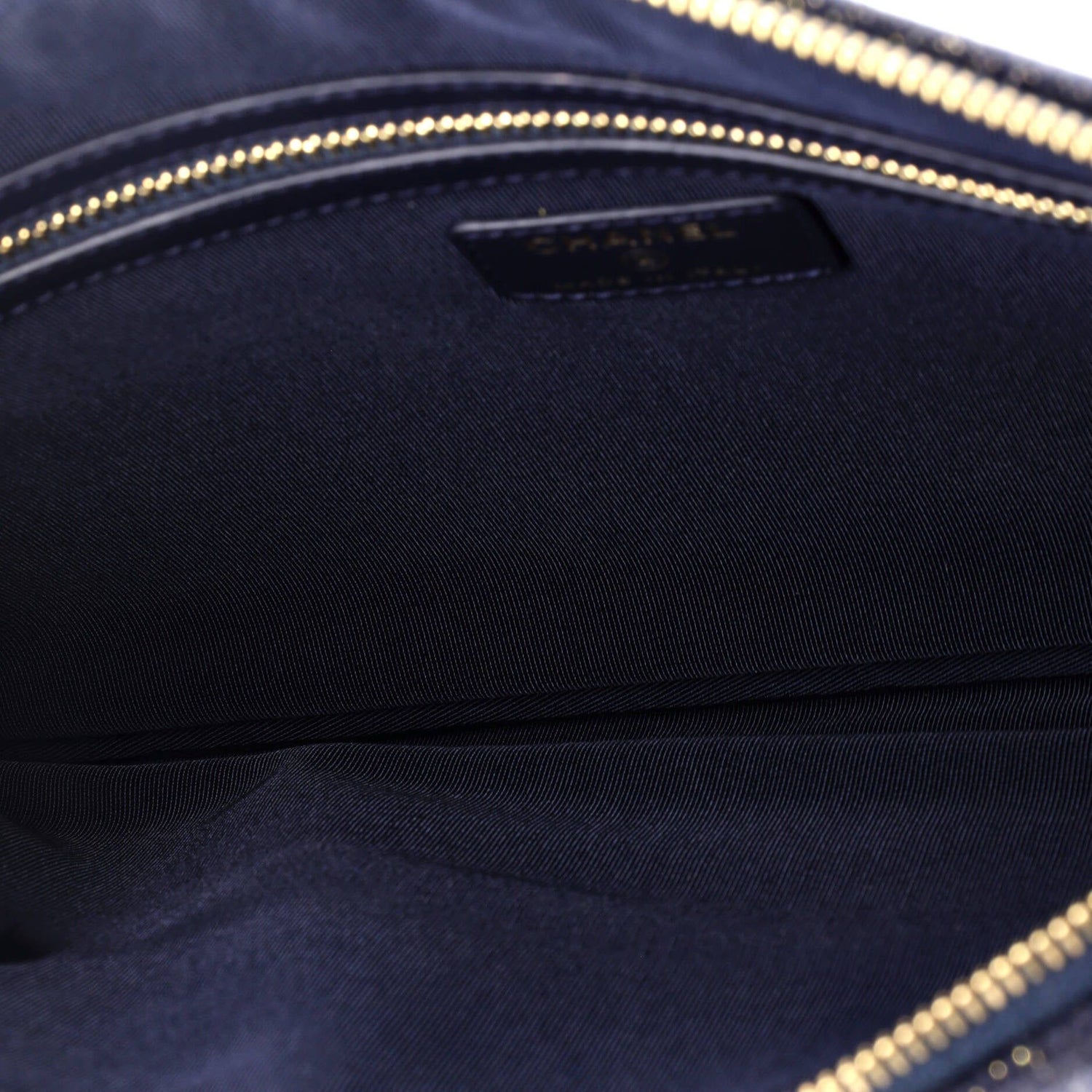 Chanel Deauville Pouch Lurex Canvas Medium