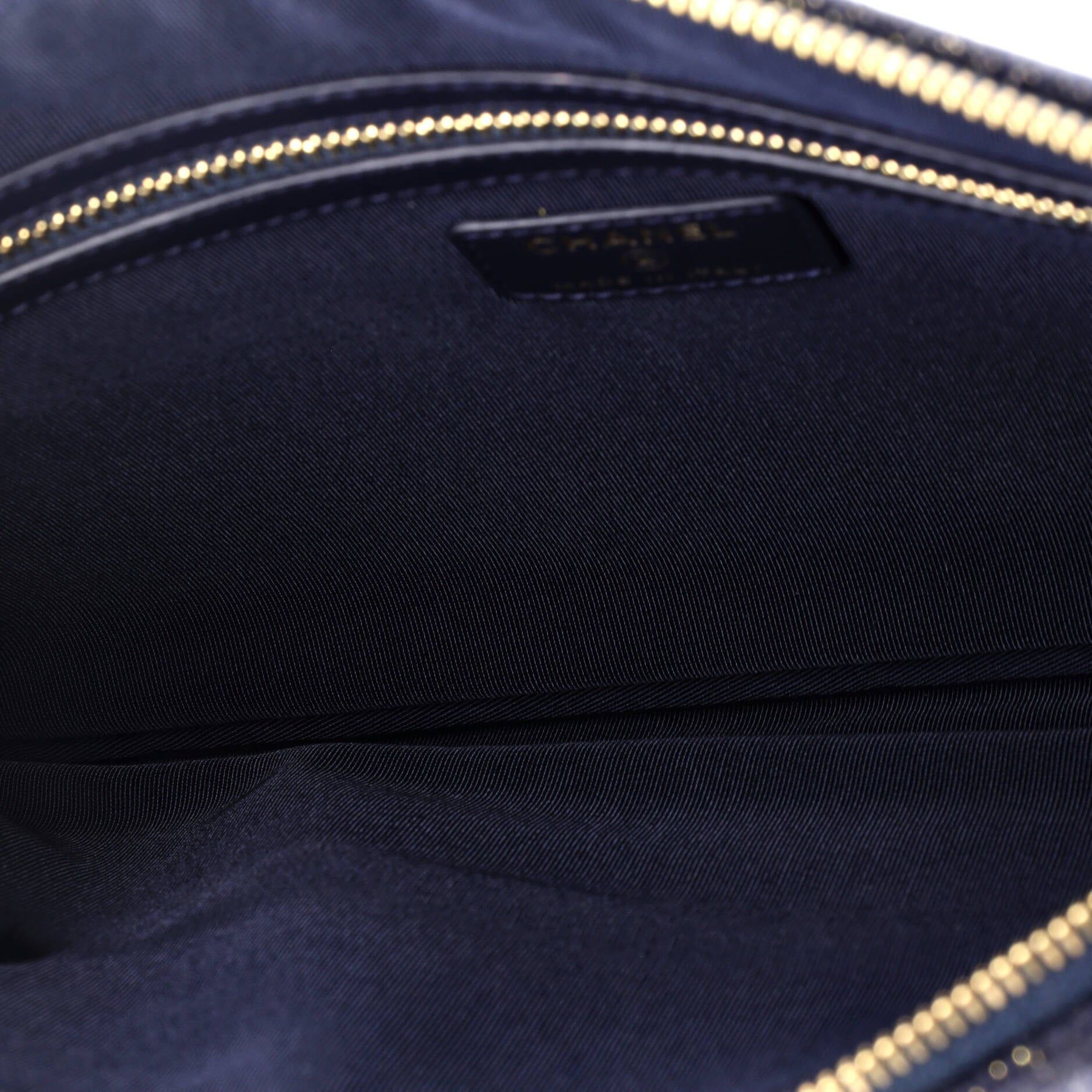 Chanel Deauville Pouch Lurex Canvas Medium