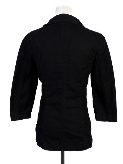 Excellent Diesel Black Cotton Jacket Size S with Tailored Fit