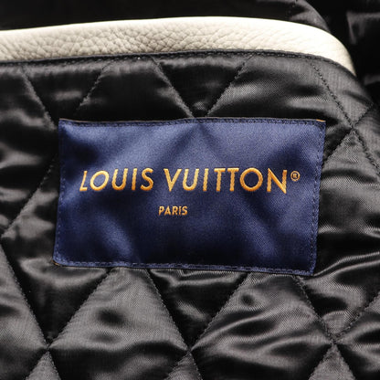 Louis Vuitton Leather And Nylon Blouson With Signature Logo Black Beige Stajan Rm 241m Bqv Hql 02e