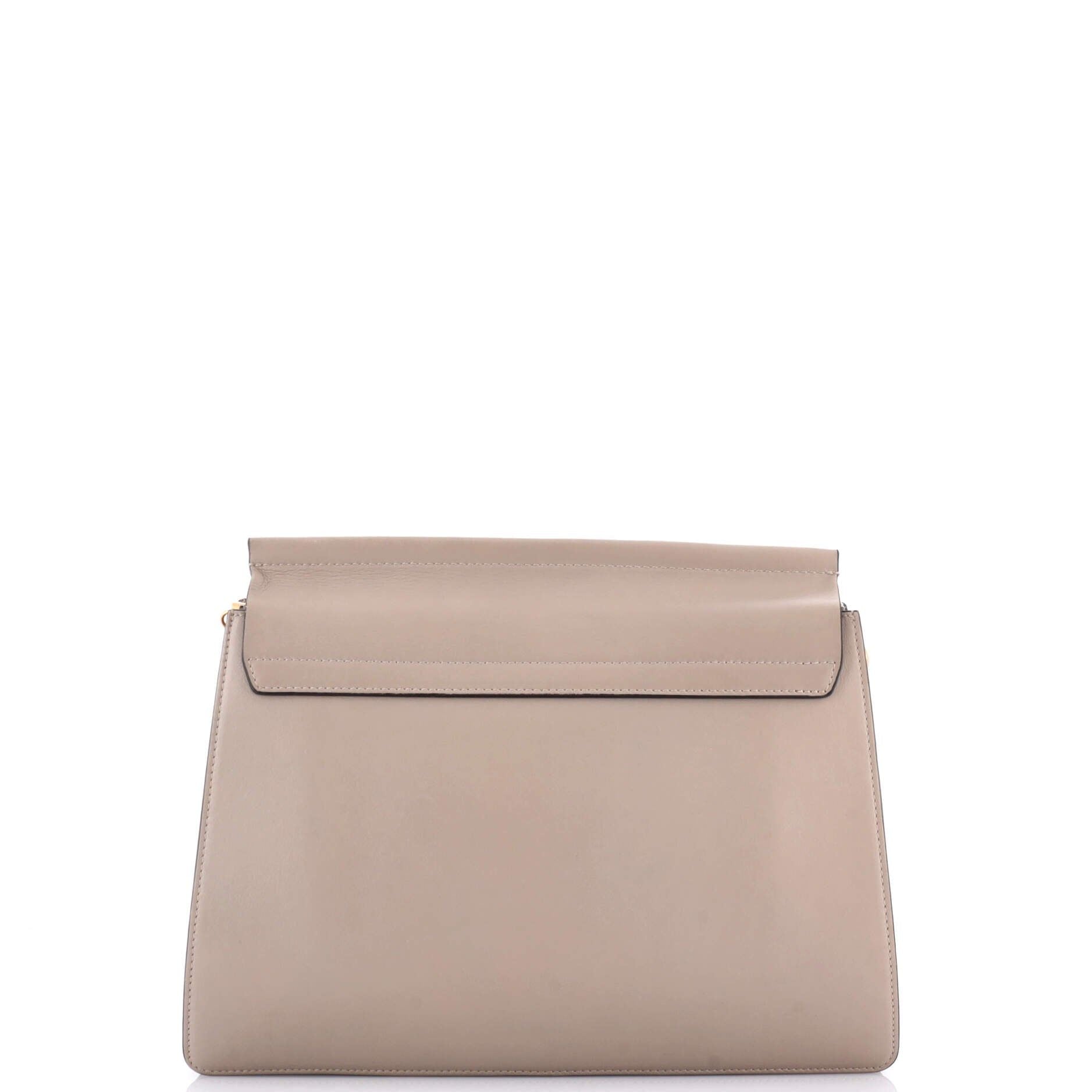Chloe Faye Shoulder Bag Stitched Suede And Leather Medium