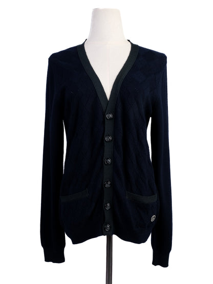 Excellent Love Moschino Navy Blue Wool Cardigan Size S