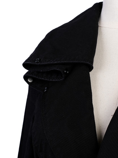Excellent Diesel Black Cotton Jacket Size S with Tailored Fit