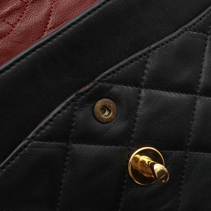 Chanel Matelasse W Flap Shoulder Bag Lambskin Black