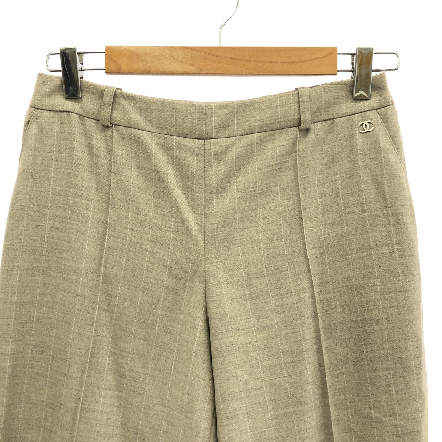 Chanel Beige Pants Wool P 22290v 13192