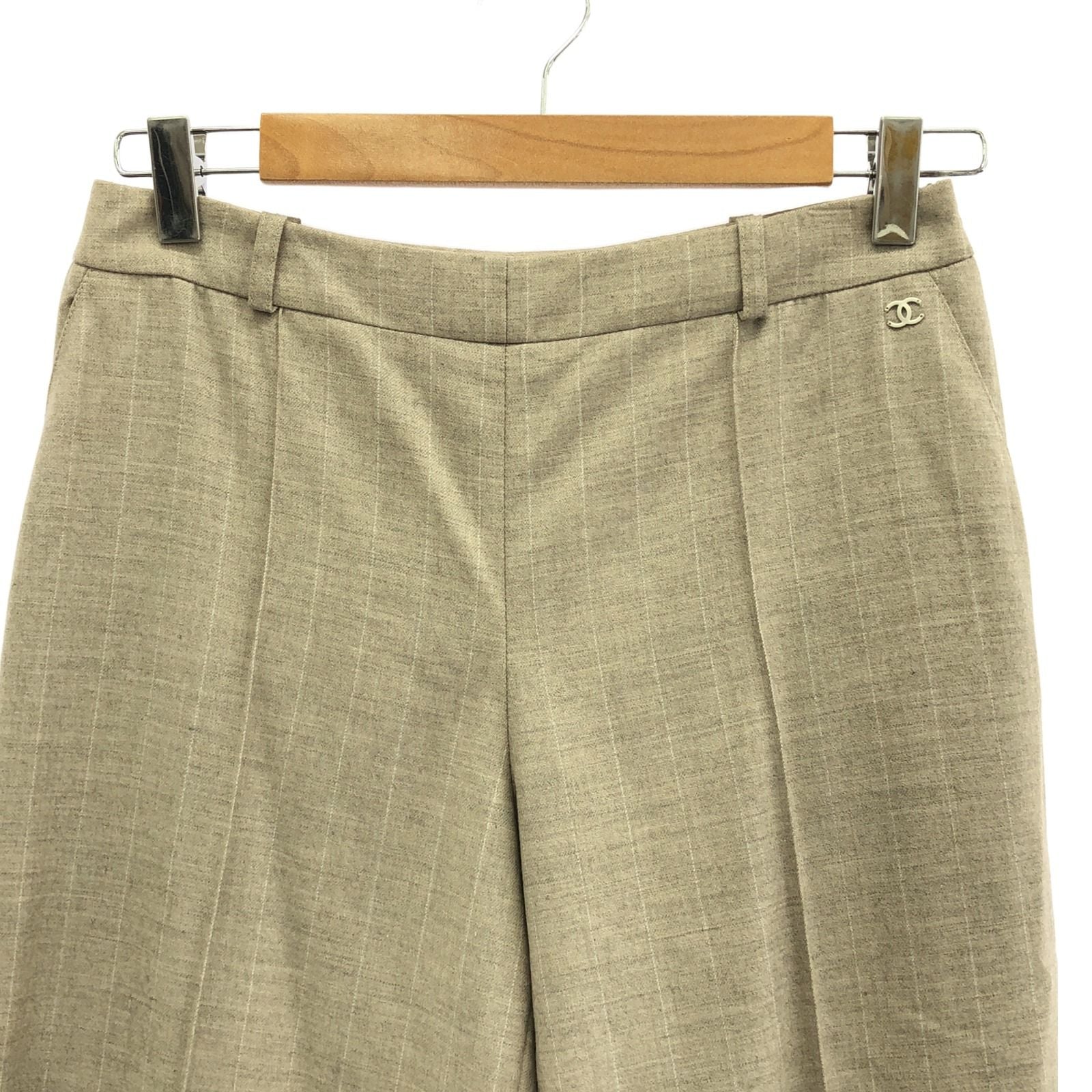Chanel Beige Pants Wool P 22290v 13192