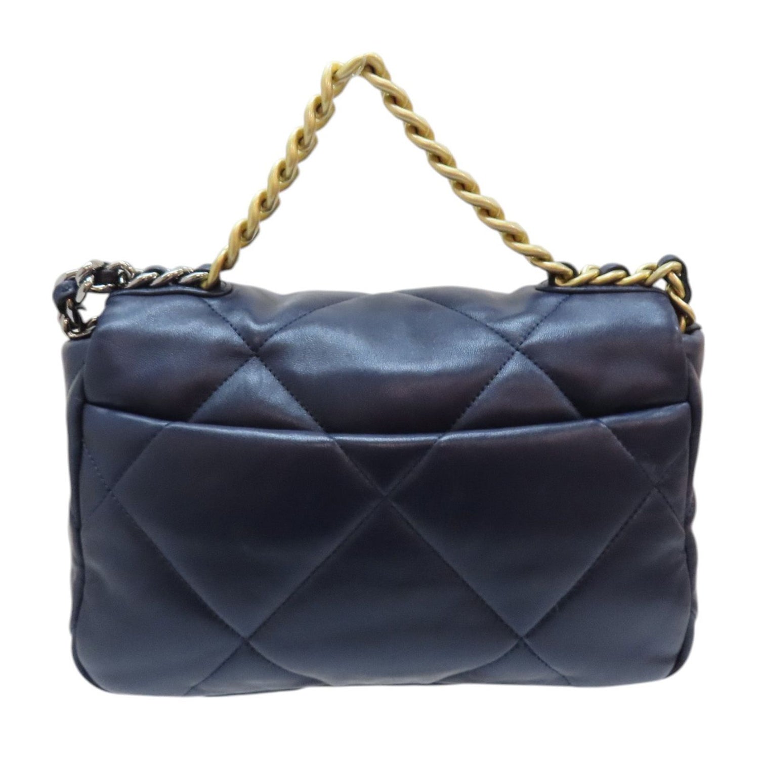 Chanel Matelasse 19 Chain Shoulder Bag Lambskin Blue As 1160