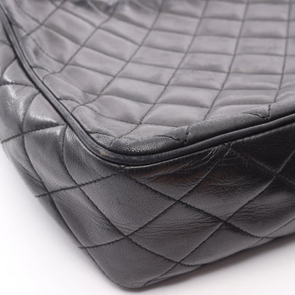 Chanel Black Matelasse Shoulder Bag Lambskin (sheep Leather)