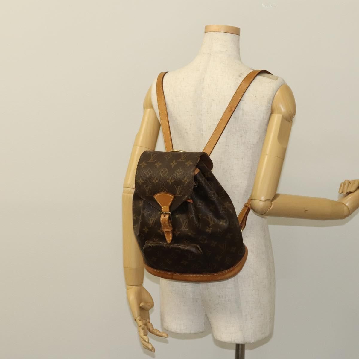 Louis Vuitton Monogram Montsouris Mm Backpack M 51136 Lv Auth