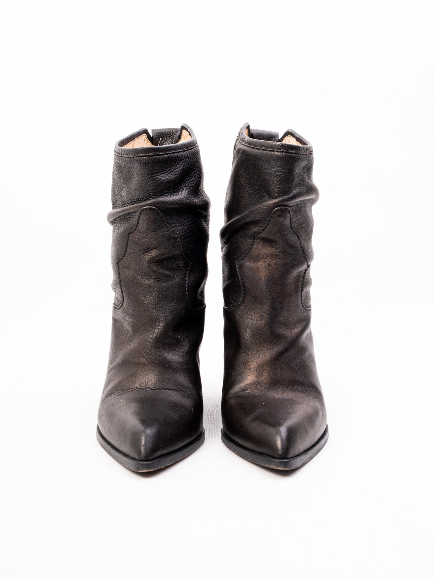Excellent Gianmarco Lorenzi Black Leather Wedge Ankle Boots