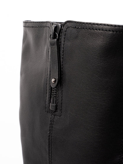 Excellent Gianmarco Lorenzi Black Cashmere Knee-High Stiletto Boots Size 36