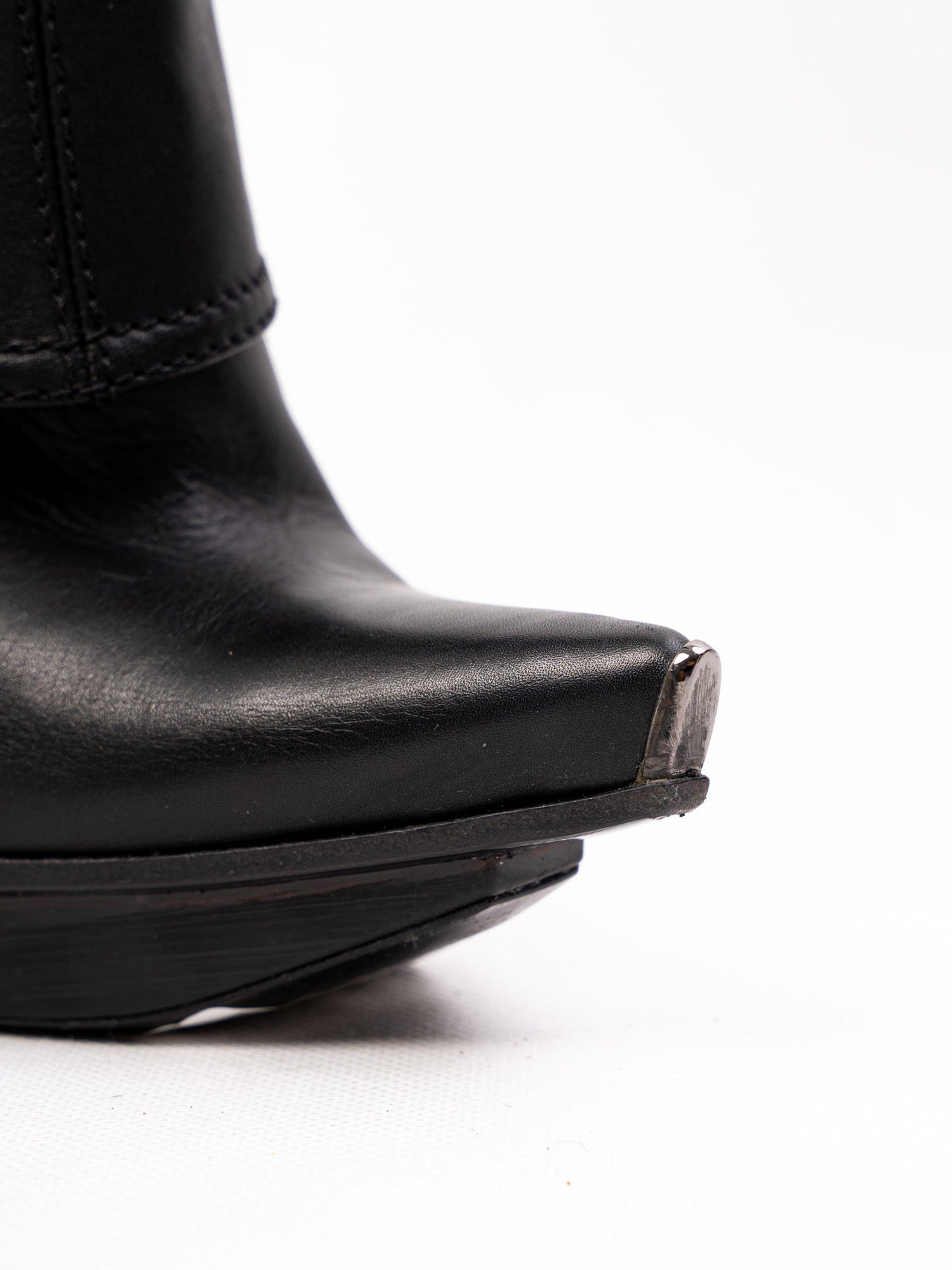 Excellent Gianmarco Lorenzi Black Cashmere Knee-High Stiletto Boots Size 36