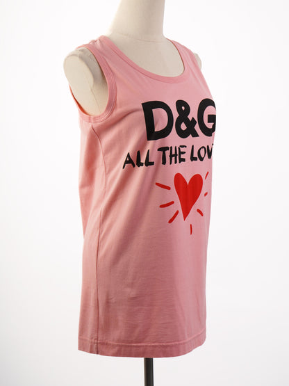 NEW Dolce Gabbana Pink Cotton Top XXS &