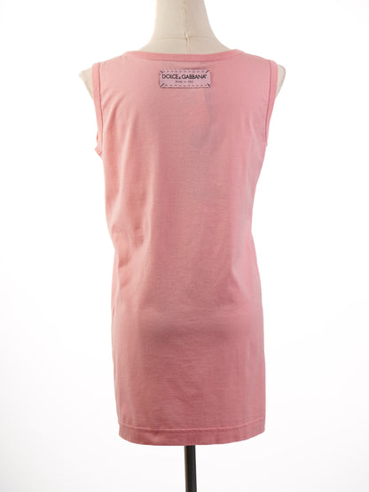 NEW Dolce Gabbana Pink Cotton Top XXS &