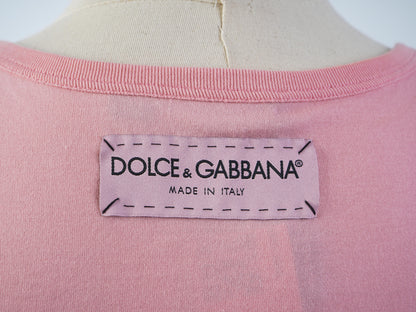 NEW Dolce Gabbana Pink Cotton Top XXS &