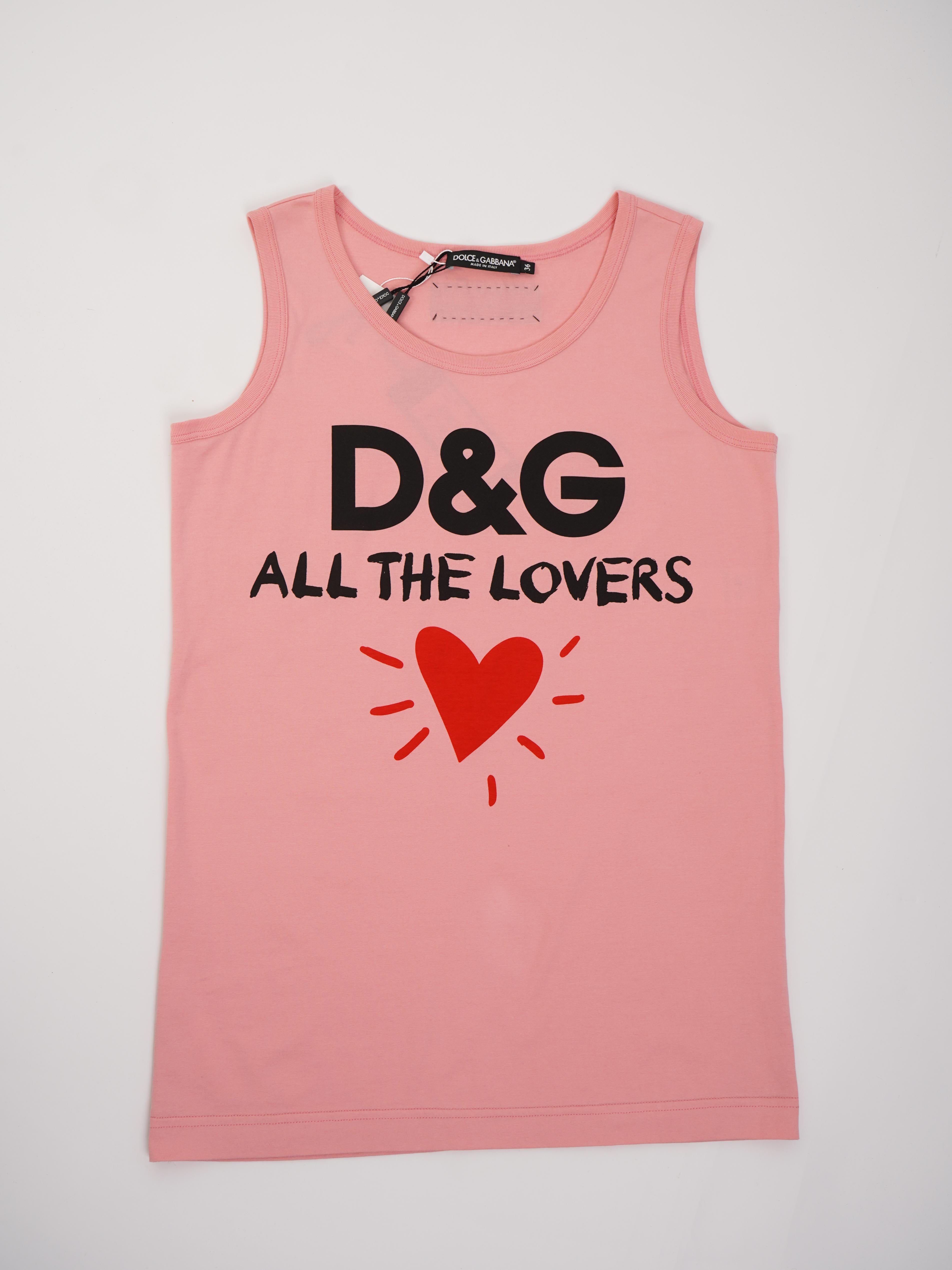 NEW Dolce Gabbana Pink Cotton Top XXS &