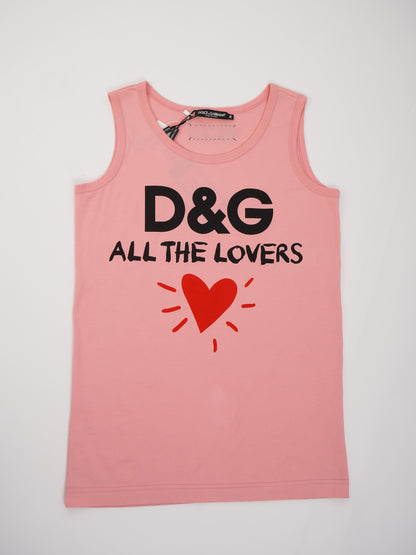 NEW Dolce Gabbana Pink Cotton Top XXS &