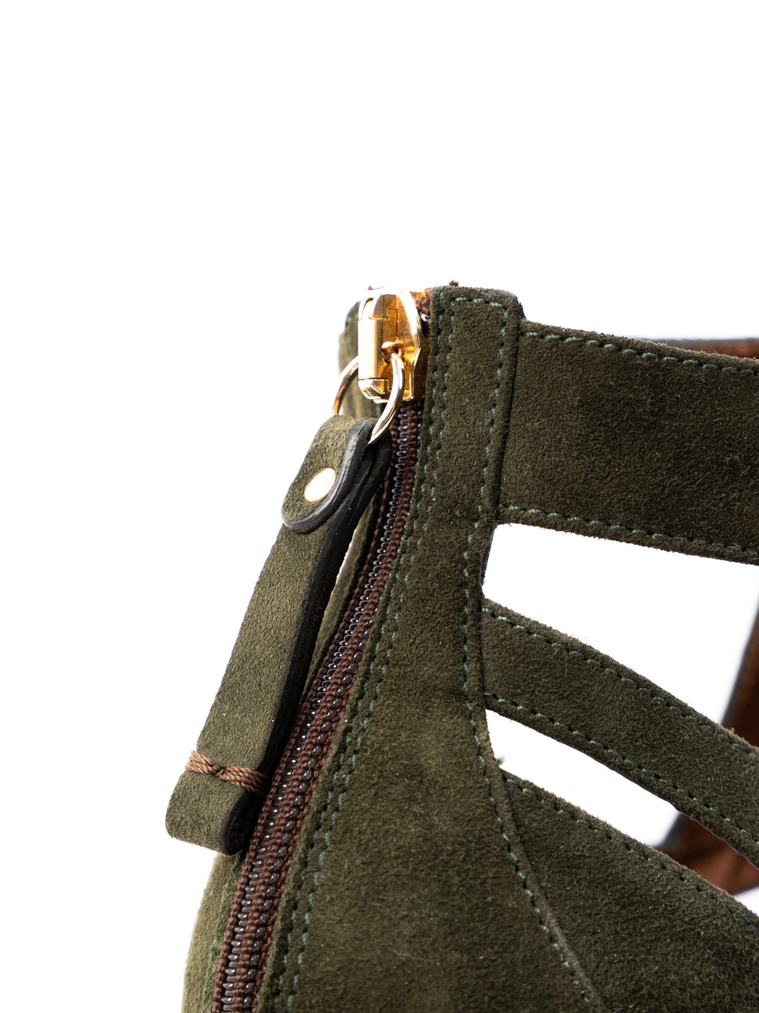 Perfect Gianmarco Lorenzi Green Genuine Suede High-Heeled Sandals Size 36.5