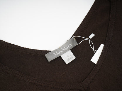 Excellent Max Mara Orange Viscose V-Neck Sweater Size S