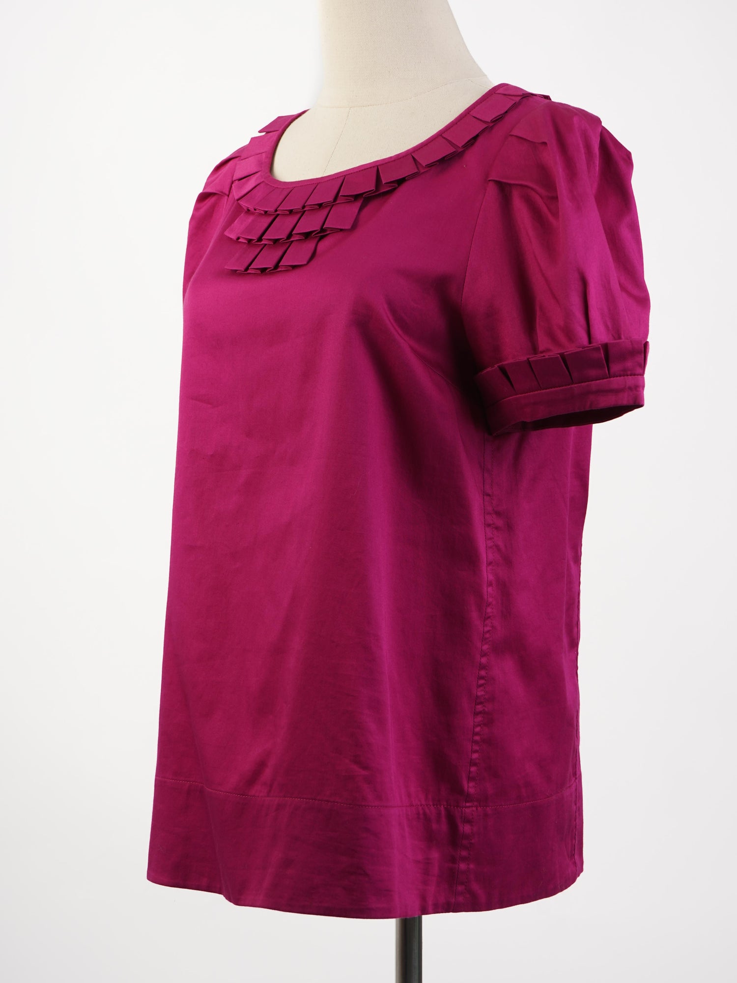 Excellent Marc Jacobs Purple Cotton Blouse Size S with Pleats
